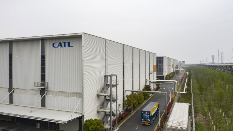 Pabrik baterai CATL di Shanghai, China./Bloomberg-Qilai Shen