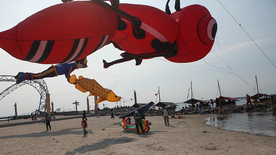 Festival layang-layang ini diselenggarakan hingga 9 Juli 2023. (Bloomberg Technoz/ Andrean Kristianto)