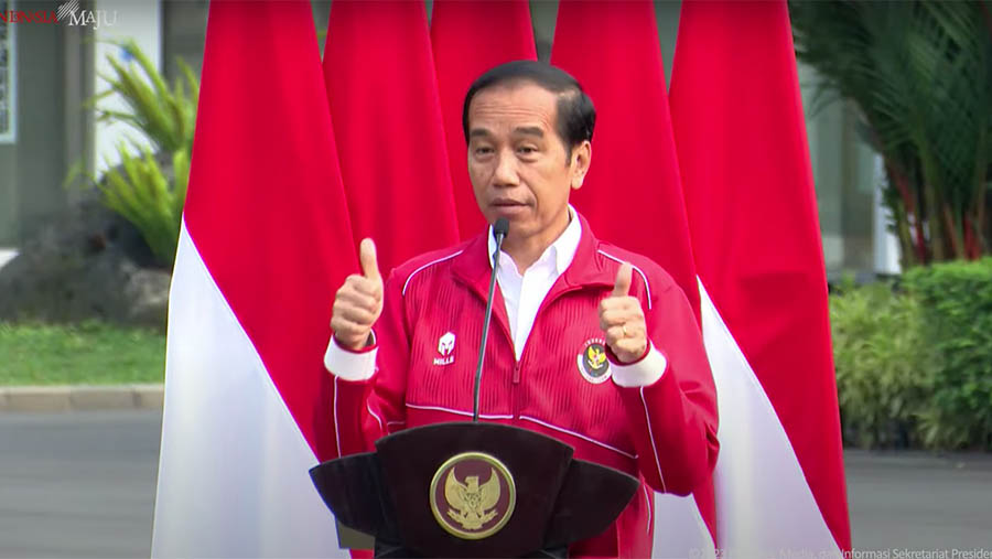 Presiden Jokowi Terima Atlet Indonesia Pada ASEAN Para Games 2023, Istana Merdeka, 3 Juli 2023. (Tangkapan Layar Youtube Sekretariat Presiden)