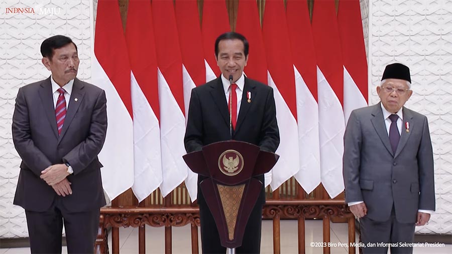 Keterangan Pers Presiden Jokowi di Pangkalan TNI AU Halim Perdanakusuma, 3 Juli 2023. (Tangkapan Layar Youtube Sekretariat Presiden)