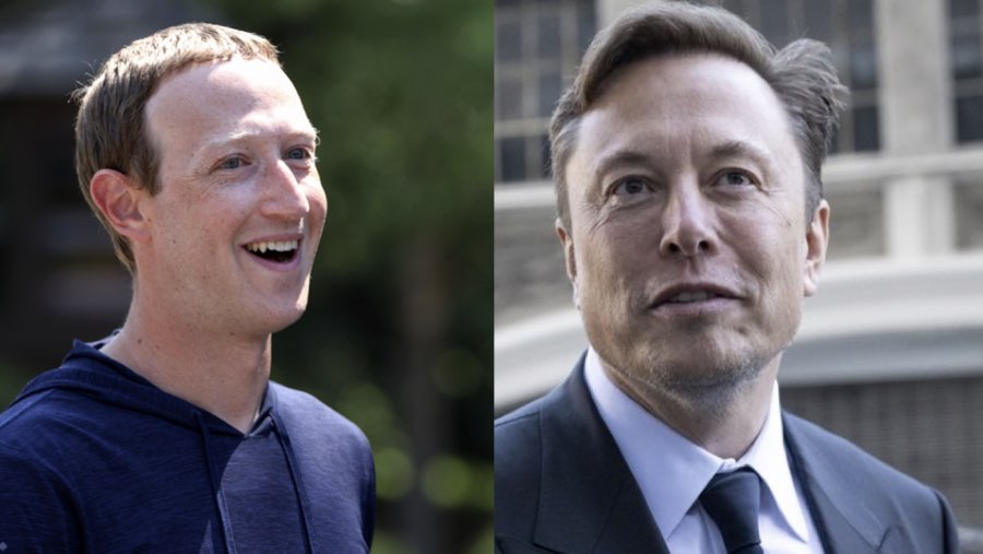 Mark Zuckerberg dan Elon Musk (Sumber: Bloomberg)