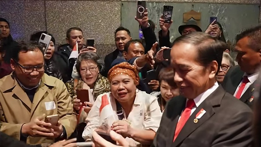 Presiden Jokowi disambut warga Indonesia di Australia (YouTube Sekretariat Presiden)