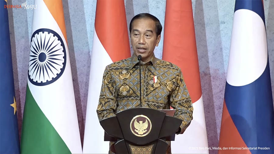 Presiden Jokowi Terima Kunjungan Kehormatan Para Menlu ASEAN, Jakarta, 14 Juli 2023. (Tangkapan Layar Youtube Sekretariat Presiden)