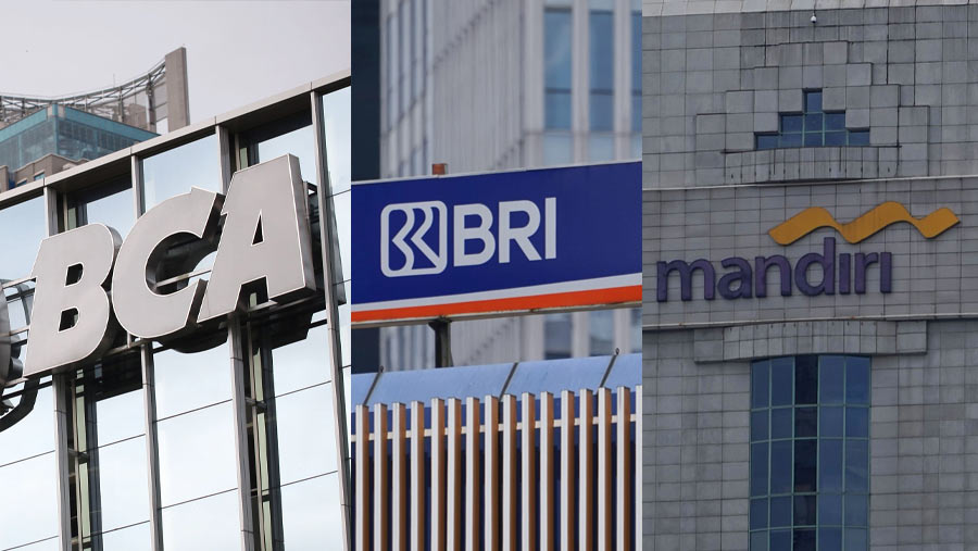Ilustrasi Bank BRI, BCA dan Bank Mandiri