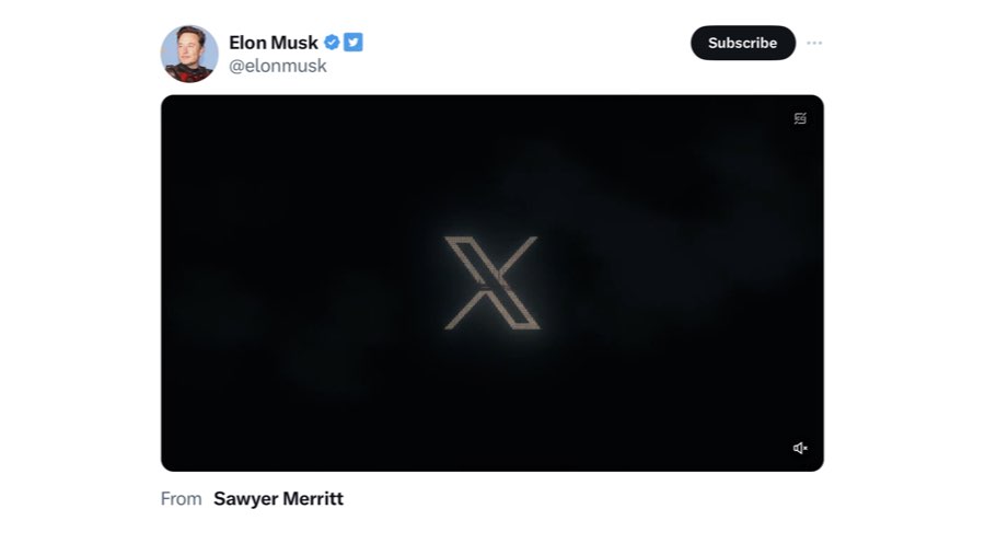 Logo X (Sumber: Tangkapan layar Twitter @elonmusk)