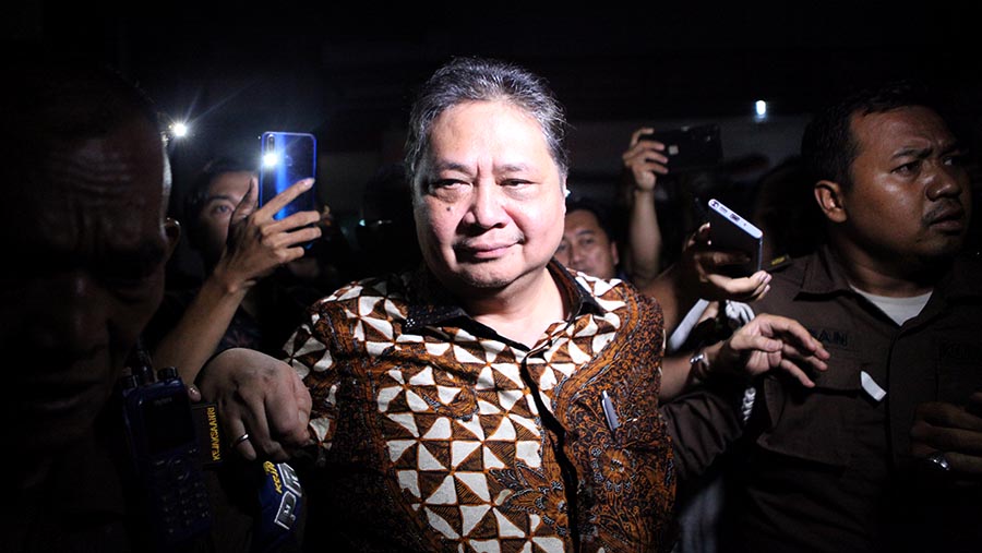 Ketua Umum Partai Golkar Airlangga Hartarto. (24/7/2023). (Bloomberg Technoz/Andrean Kristianto)