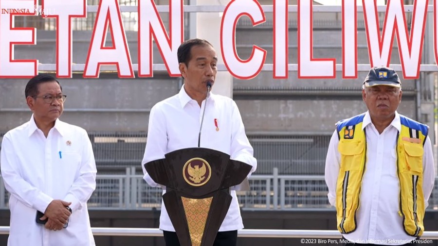 Presiden Jokowi meresmikan Sodetan Ciliwung-Kanal Banjir Timur (Tangkapan layar Sekretariat Presiden)