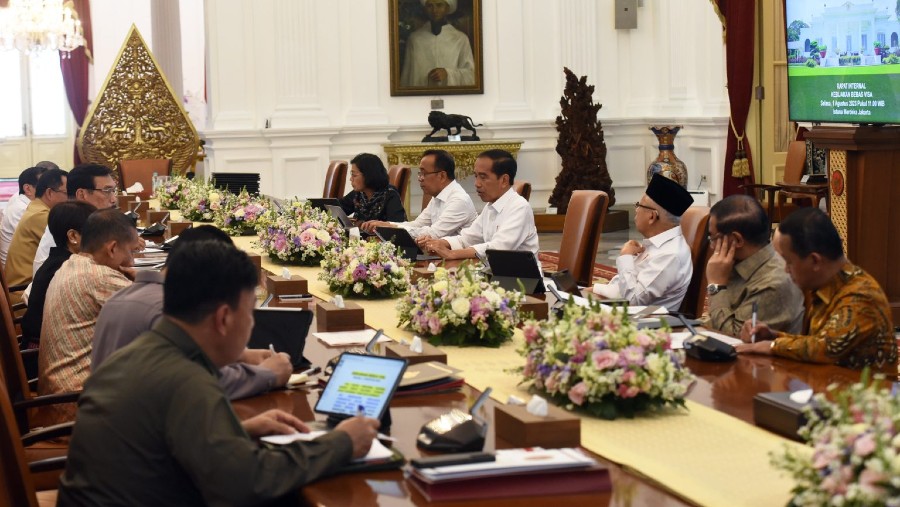 Presiden Jokowi memimpin ratas di Istana Kepresidenan, Jakarta (Humas Setkab/Rahmat)