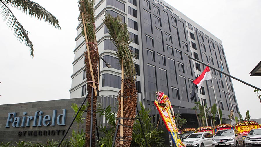 Fairfield by Marriott Jakarta Soekarno-Hatta Airport. (Bloomberg Technoz/ Andrean Kristianto)