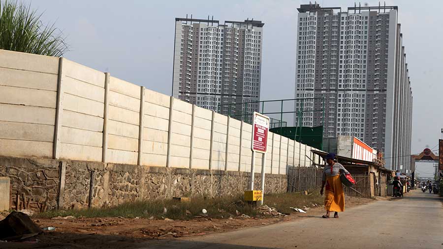 Di sekitar lokasi proyek, terdapat tiga desa berbatasan langsung dengan proyek pembangunan PIK 2. (Bloomberg Technoz/ Andrean Kristianto)