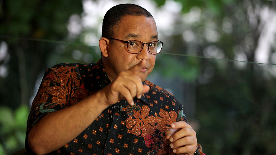 Mantan Gubernur DKI Jakarta, Anies Baswedan saat ditemui di kawasan Lebak Bulus, Kamis (3/8/2023). (Bloomberg Technoz/ Andrean Kristianto)