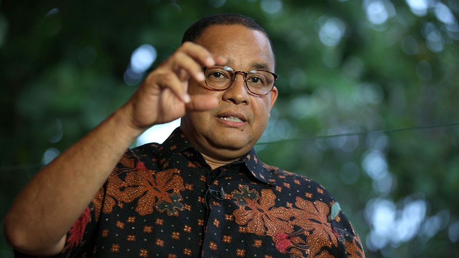 Mantan Gubernur DKI Jakarta, Anies Baswedan saat ditemui di kawasan Lebak Bulus, Kamis (3/8/2023). (Bloomberg Technoz/ Andrean Kristianto)