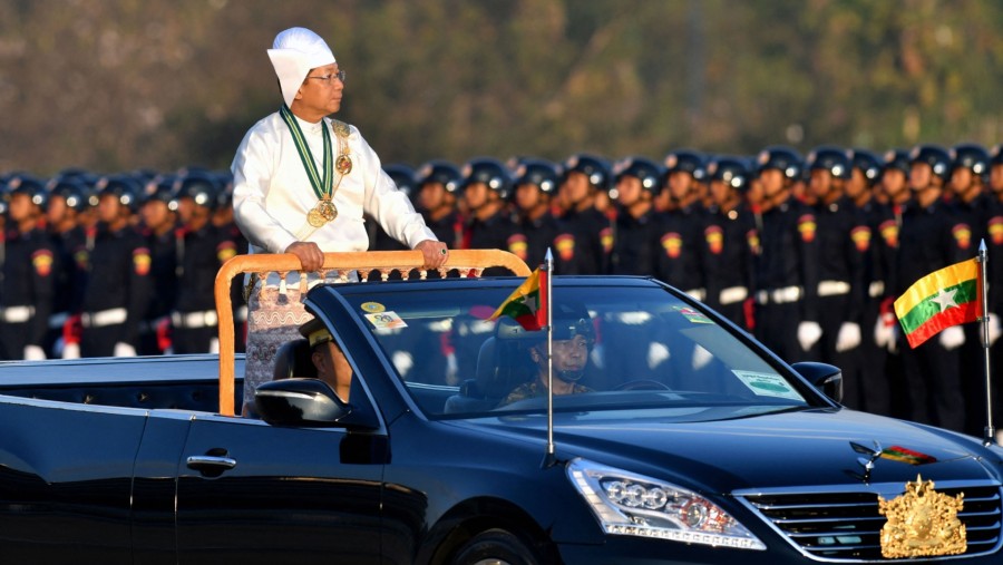  Pemimpin pemerintah militer atau Junta Myanmar, Jenderal Min Aung Hlaing (Dok. Bloomberg)