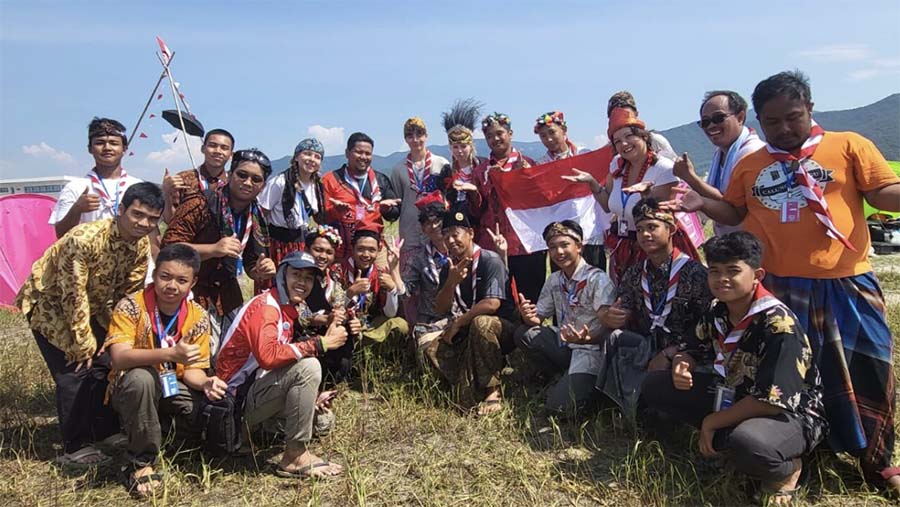 Kontingen Gerakan Pramuka Indonesia di Jambore Pramuka Sedunia ke-25 di Korea Selatan. (Tangkapan Laya via pramuka.id)