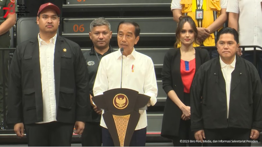 Presiden Joko Widodo (Jokowi) meresmikan Indonesia Arena, Gelora Bung Karno, Senayan. (Tangkapan layar Sekretariat Presiden) 
