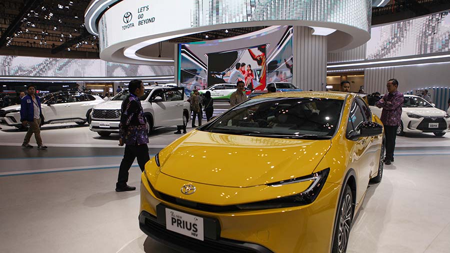 Pameran yang mengusung tema 'Future Now', akan berlangsung hingga 20 Agustus 2023. (Bloomberg Technoz/Andrean Kristianto)