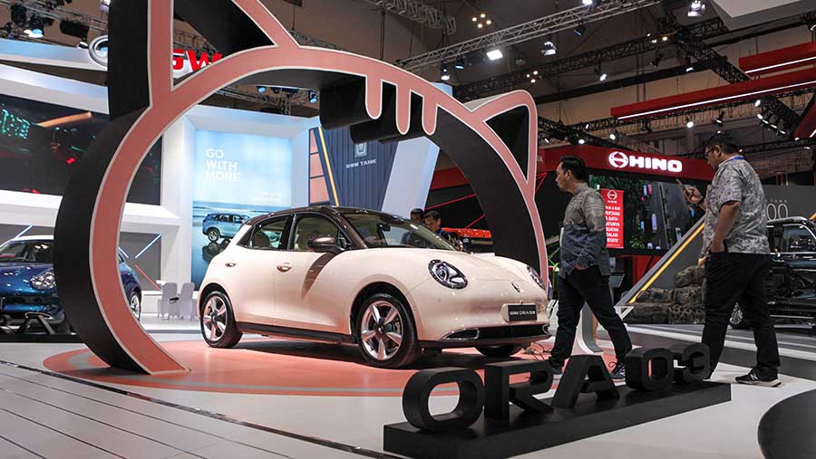 Salah satu merek yang dibawa GWM adalah Ora, dengan model Ora 03 yang merupakan mobil listrik (EV). (Bloomberg Tehcnoz/ Andrean Kristianto)