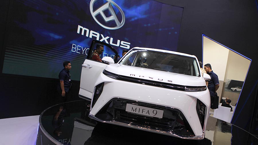 Pabrikan mobil asal China lainnya yaitu Maxus yang memperkenalkan MPV premium full listrik dengan nama MIFA9. (Bloomberg Tehcnoz/ Andrean Kristianto)