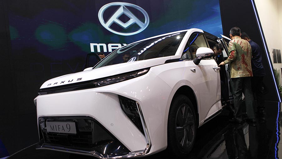 Maxus memperkenalkan MPV premium full listrik pertama di Indonesia dengan nama MIFA9 seharga Rp1,4 miliar. (Bloomberg Tehcnoz/ Andrean Kristianto)