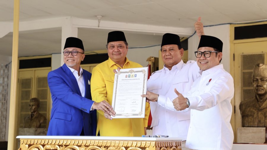 Deklarasi dukungan Golkar dan PAN untuk Prabowo Subianto sebagai capres 2024 (Dok. Tim Media Prabowo)