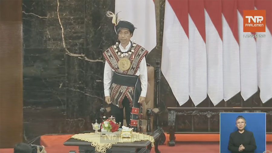 Presiden Jokowi di sidang tahunan MPR. (Tangkapan Layar Youtube DPR)