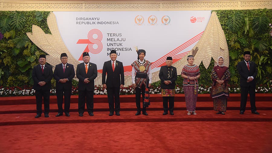 Foto bersama Presiden Jokowi Sebelum Sidang Tahunan MPR, Rabu (16/8/2023). (Foto Parlemen/ Runi)