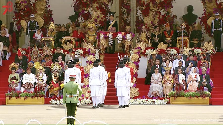 Presiden Jokowi Saat Upacara Peringatan Detik-Detik Proklamasi Kemerdekaan RI, 17 Agustus 2023. (Tangkapan Layar Youtube Setpres)