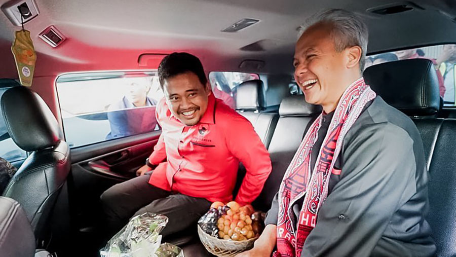 Bobby Nasution dan Ganjar Pranowo. (Tangakapan Layar via Instagram @bobbynst)