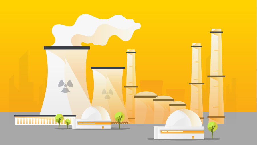 Ilustrasi pembangkit nuklir (Bloomberg Technoz)