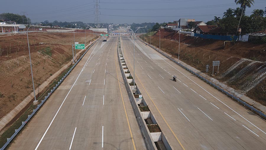 Pergerakan dari Bogor ke Jakarta dapat ditempuh dengan waktu berkendara 45 menit saja. (Bloomberg Technoz/ Andrean Kristianto)