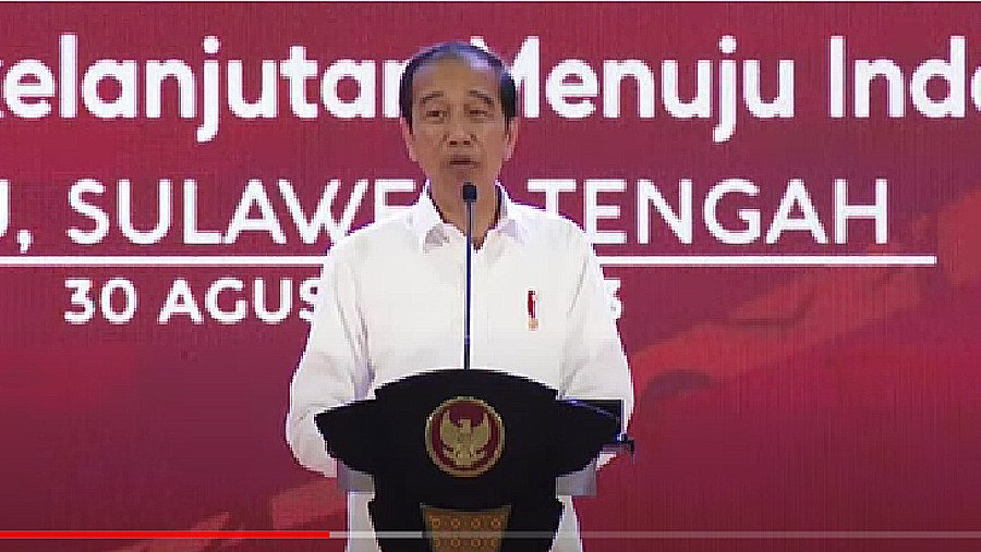 Presiden Jokowi di Pembukaan Mahasabha XIII KMHDI di Palu (YouTube Sekretariat Presiden)