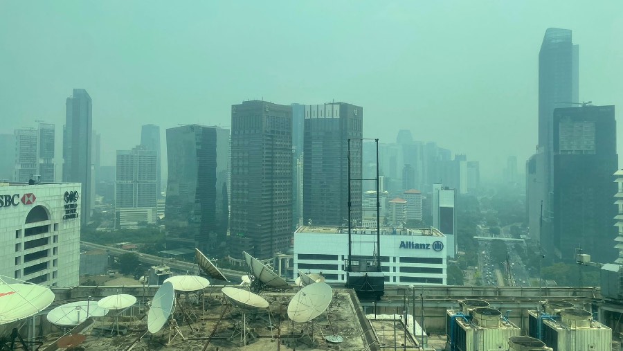 Polusi udara Jakarta. (Sumber: Septiana Ledysia/Bloomberg Technoz)
