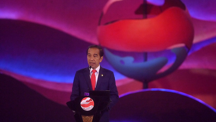 Presiden Jokowi saat pembukaan KTT ASEAN ke-43 di Jakarta, Selasa (5/9/2023). (Media Center KTT ASEAN 2023/Akbar Nugroho Gumay)