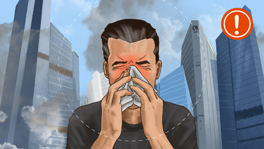 Ilustrasi Polusi Udara (Infografis/Bloomberg Technoz)