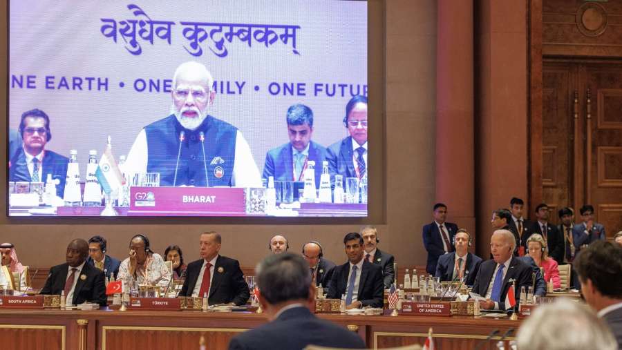Narendra Modi saat pertemuan KTT G-20. (Dok: Bloomberg)