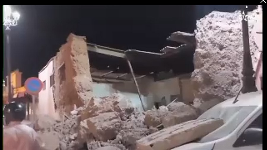 Bangunan hancur akibat gempa di Maroko (Bloomberg)