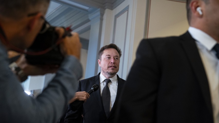 Elon Musk, CEO Tesla dalam Forum AI di Capitol Hill di Washington. (Dok: Al Drago/Bloomberg)