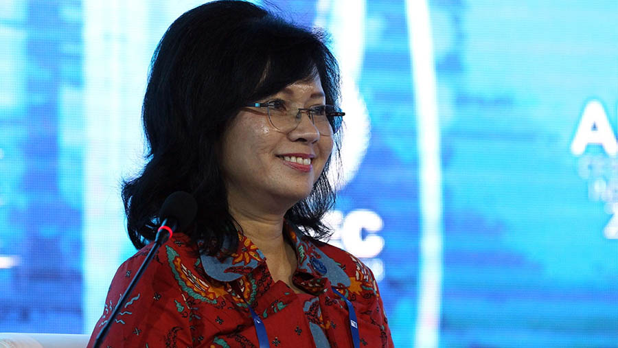 Dirut Pertamina 2009-2014, Karen Agustiawan saat Asia-Pacific Economic Cooperation (APEC) CEO Summit, Senin (7/10/2013). (SeongJoon Cho/Bloomberg)