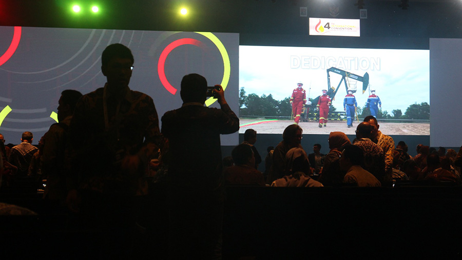 International Convention on Indonesian Upstream of Oil and Gas 2023 di Nusa Dua, Bali. (Bloomberg Technoz/Ezra Sihite)