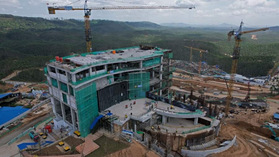 Pembangunan istana presiden di IKN Nusantara. (Dok: Bloomberg)