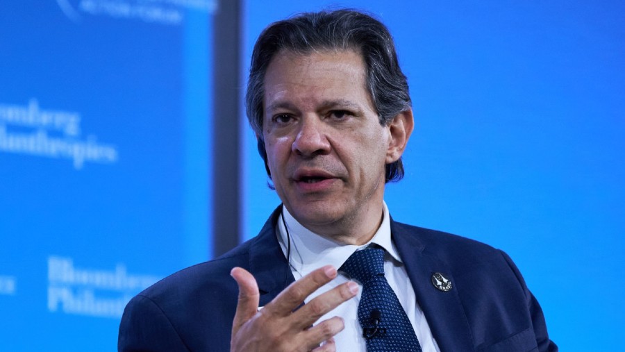 Menteri Keuangan Brasil Fernando Haddad (Bloomberg/Bing Guan)
