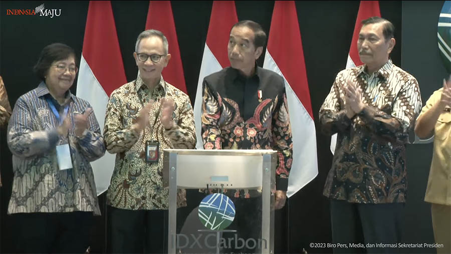 Presiden Jokowi Resmikan Peluncuran Bursa Karbon Indonesia, BEI Jakarta, 26 September 2023. (Tangkapan Layar Youtube Setpres)