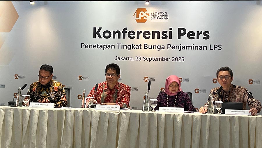 Konferensi Pers Penetapan Tingkat Bunga Penjaminan LPS, Jumat (29/9/2023) (Bloomberg Technoz/Mis Fransiska Dewi)