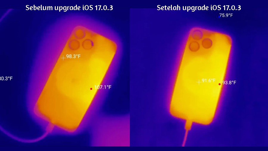 Uji suhu iPhone setelah pembaharuan iOS pada iPhone 17. (Dok: ZDNet)