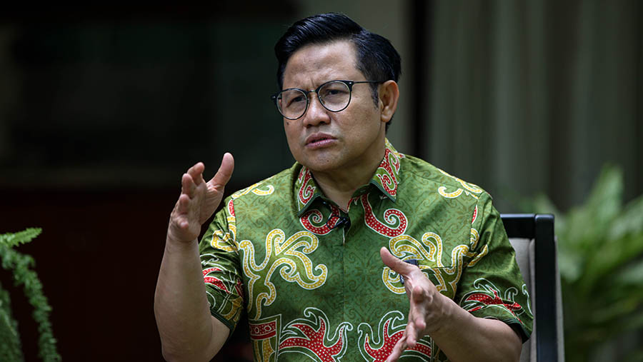 Ketua PKB sekaligus bakal cawapres Koalisi Perubahan, Muhaimin Iskandar atau Cak Imin. (Bloomberg Technoz/Andrean Kristianto)