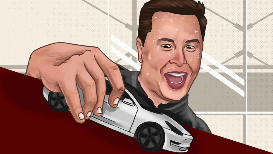 Ilustrasi Elon Musk dan Tesla (Bloomberg Technoz)