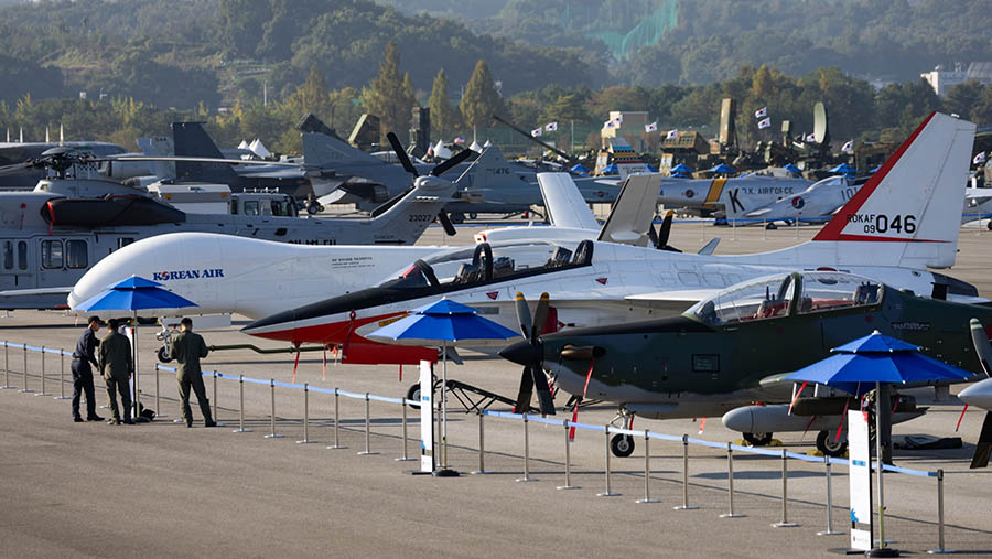 Korea Selatan akan memulai pameran pertahanan terbesarnya sepanjang sejarah pekan ini. (SeongJoon Cho/Bloomberg)