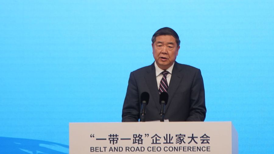 Wakil PM China He Lifeng di sela konferensi Belt and Road Initiative, Selasa (17/10/2023)./Bloomberg-Qilai Shen