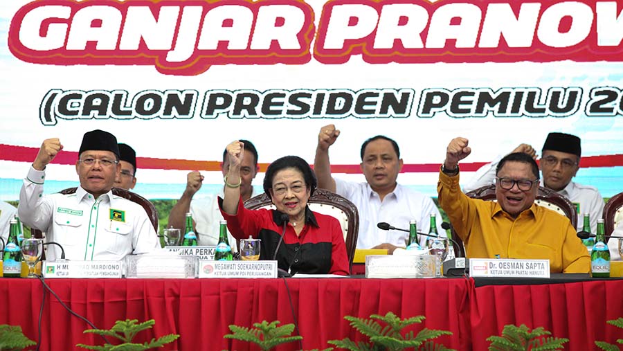 Deklarasi pasangan calon presiden dan wakil presiden dimulai tepat pukul 10.24 WIB (Bloomberg Technoz/Andrean Kristianto)