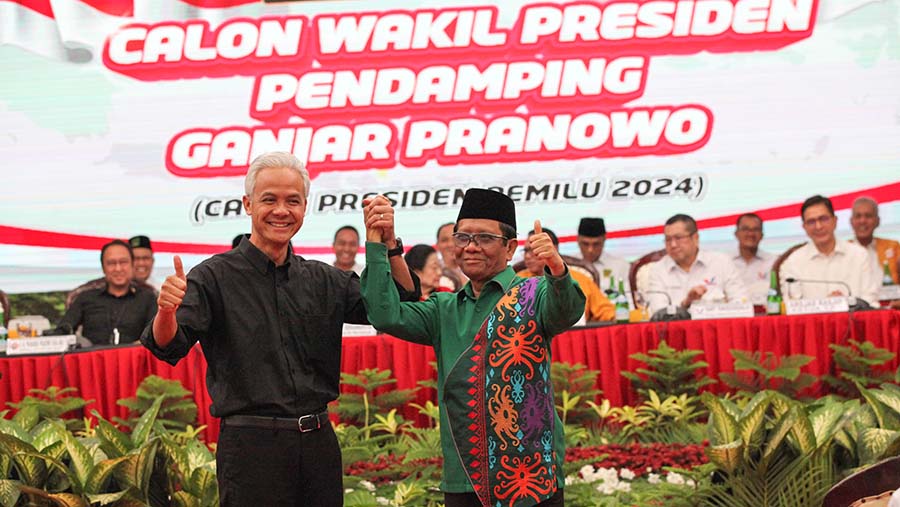 Koalisi PDI Perjuangan secara resmi mendukung pasangan Ganjar-Mahfud MD dalam Pilpres 2024.  (Bloomberg Technoz/Andrean Kristianto)